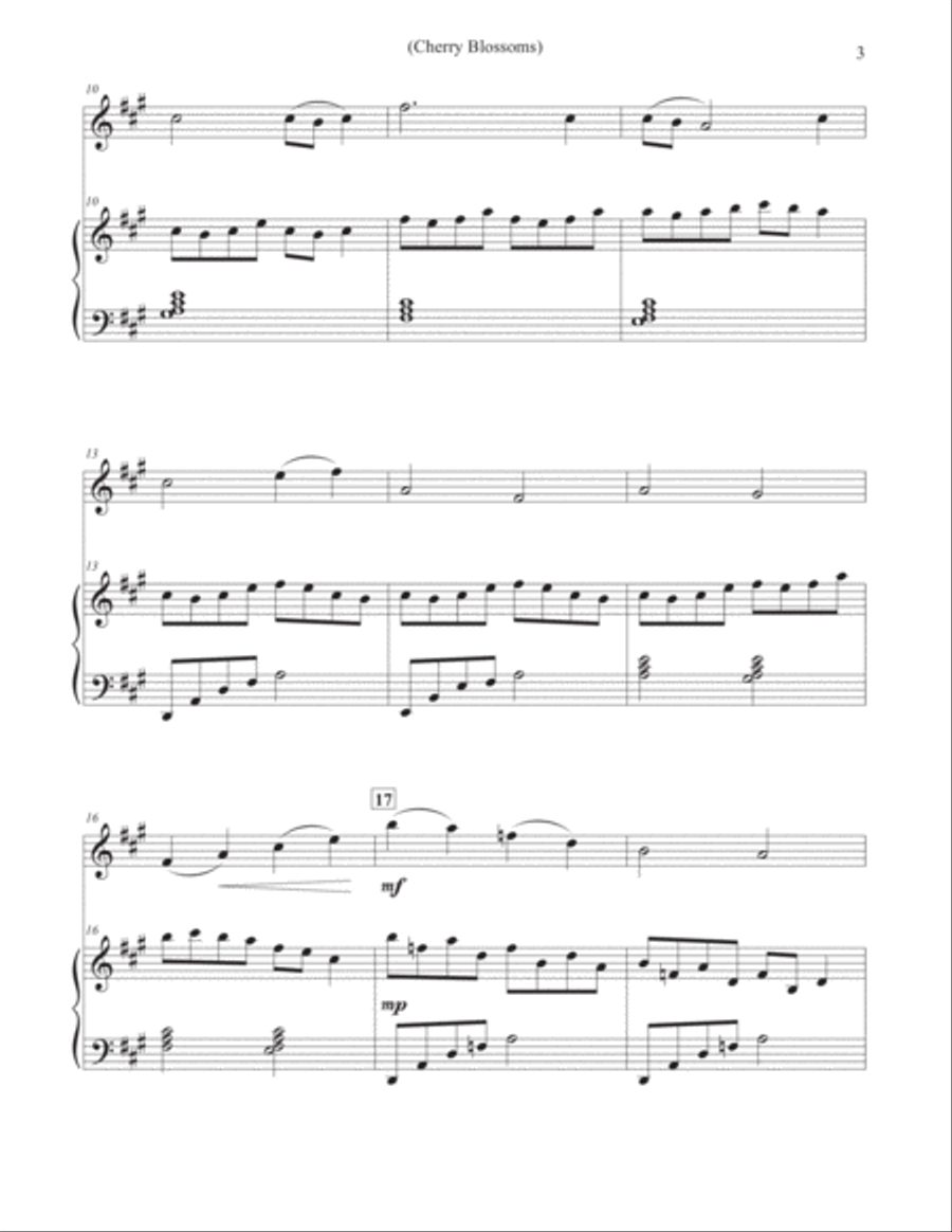 Cherry Blossoms - Violin & Piano Violin Solo scores gallery preview page 3