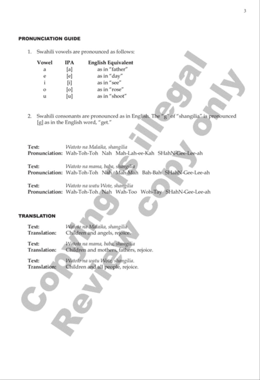 Watoto na Malaika (Children and Angels, Rejoice) SSA scores gallery preview page 3