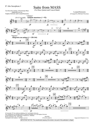 Suite from Mass (arr. Michael Sweeney) - Eb Alto Saxophone 1