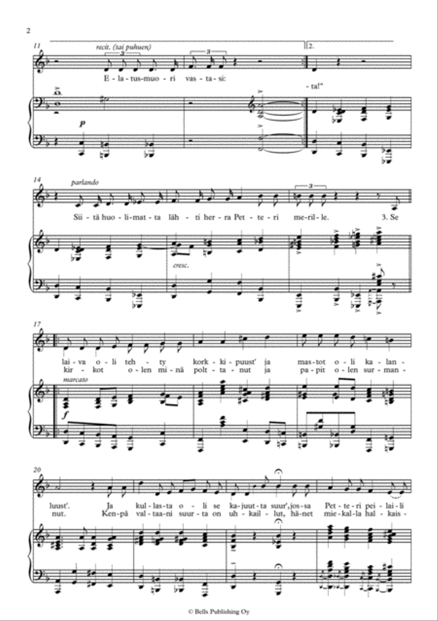 Herra Petteri (Original key. D minor) Voice Solo scores gallery preview page 2