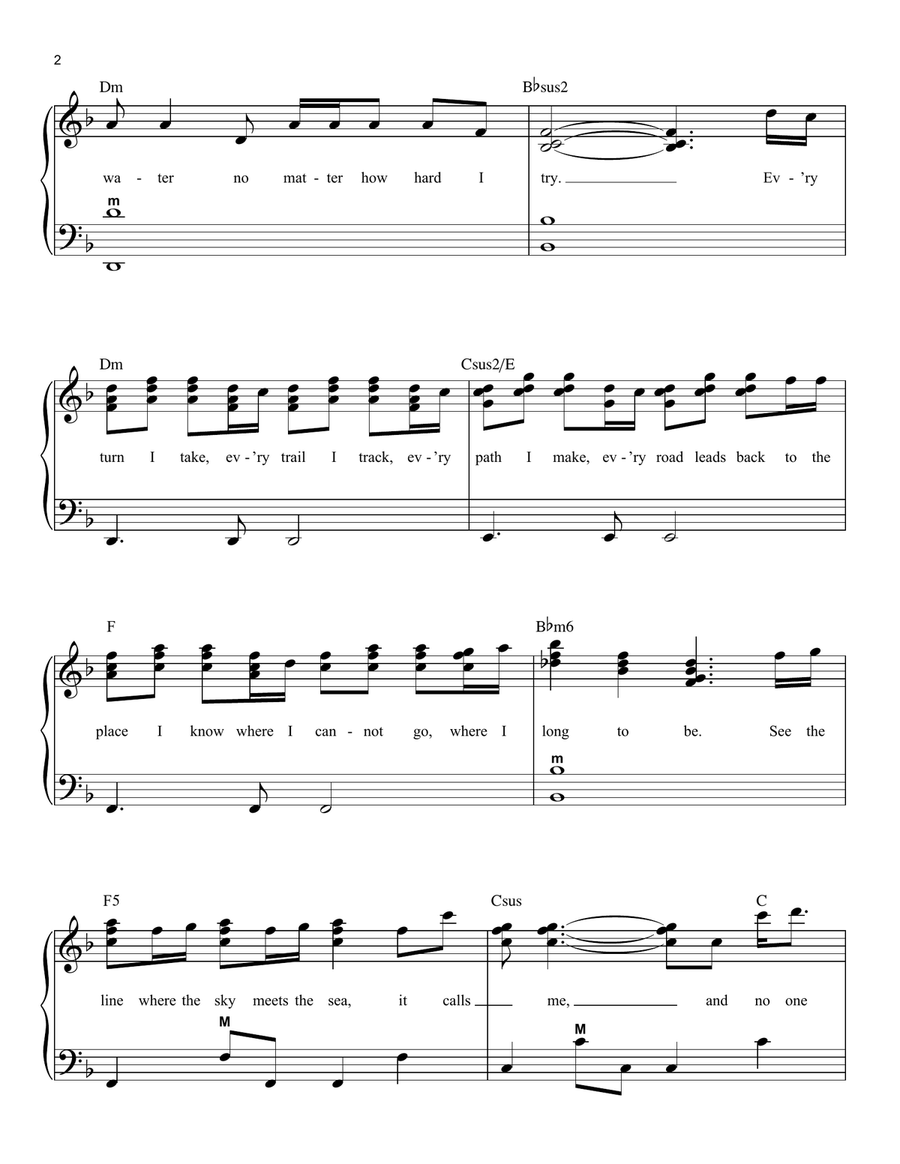 How Far I'll Go (from Moana) Piano scores gallery preview page 2