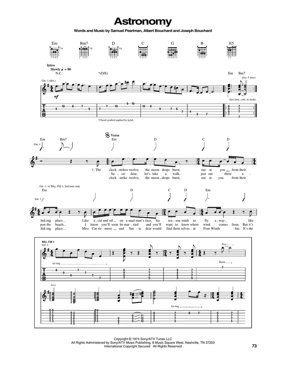 Astronomy Astronomy Acoustic Guitar scores gallery preview page 1