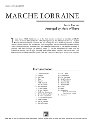 Book cover for Marche Lorraine: Score