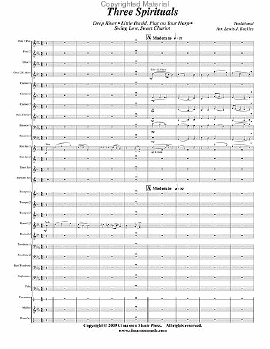 Three Spirituals Three Spirituals Concert Band scores gallery preview page 2