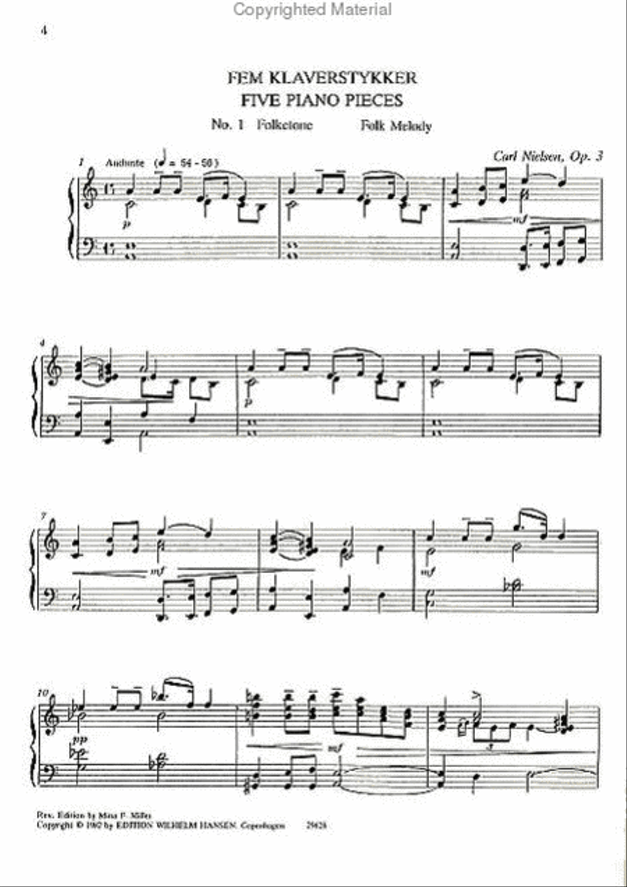 Carl Nielsen: Five Piano Pieces Op.3 Piano Solo scores gallery preview page 2