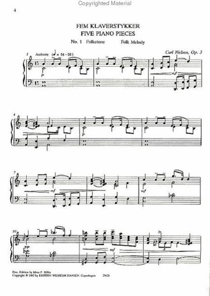 Carl Nielsen: Five Piano Pieces Op.3