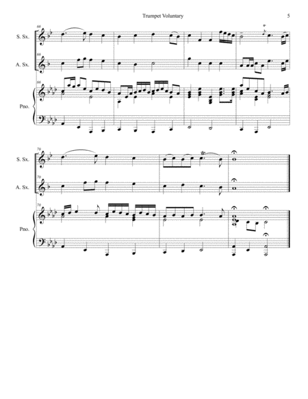 Trumpet Voluntary (Duet for Soprano and Alto Saxophone - Piano Accompaniment) image number null