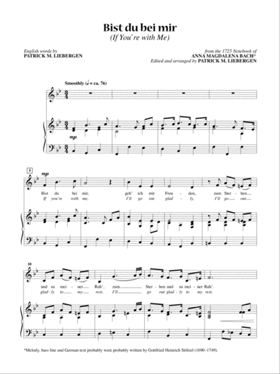 Bist Du Bei Mir (If You're with Me) [Medium Voice] Medium Voice scores gallery preview page 1