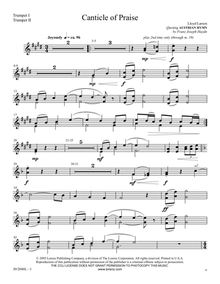 Canticle of Praise - Brass and Percussion Score and Parts