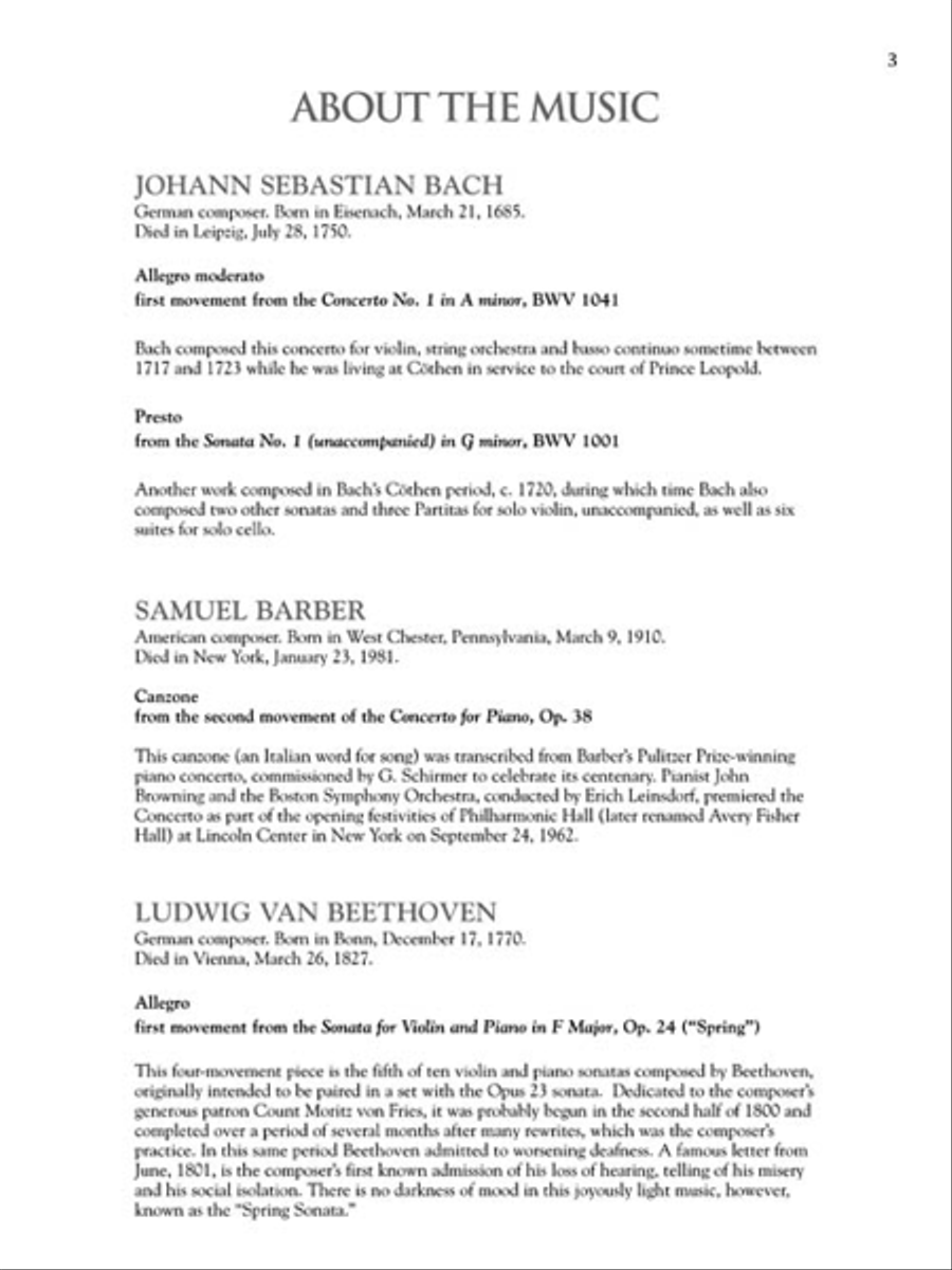 The Violin Collection – Intermediate to Advanced Level Violin Solo scores gallery preview page 4