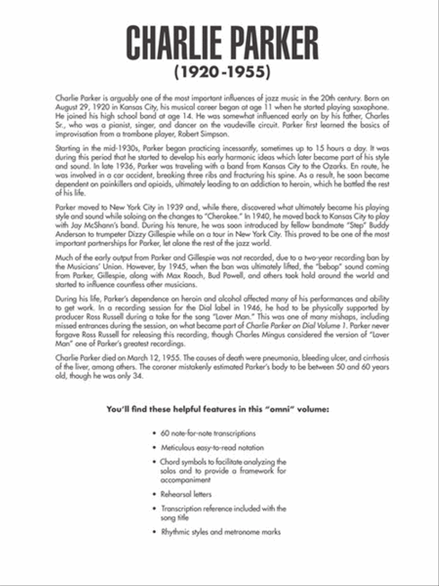 Charlie Parker Omnibook - Volume 2 B-Flat Instrument scores gallery preview page 2
