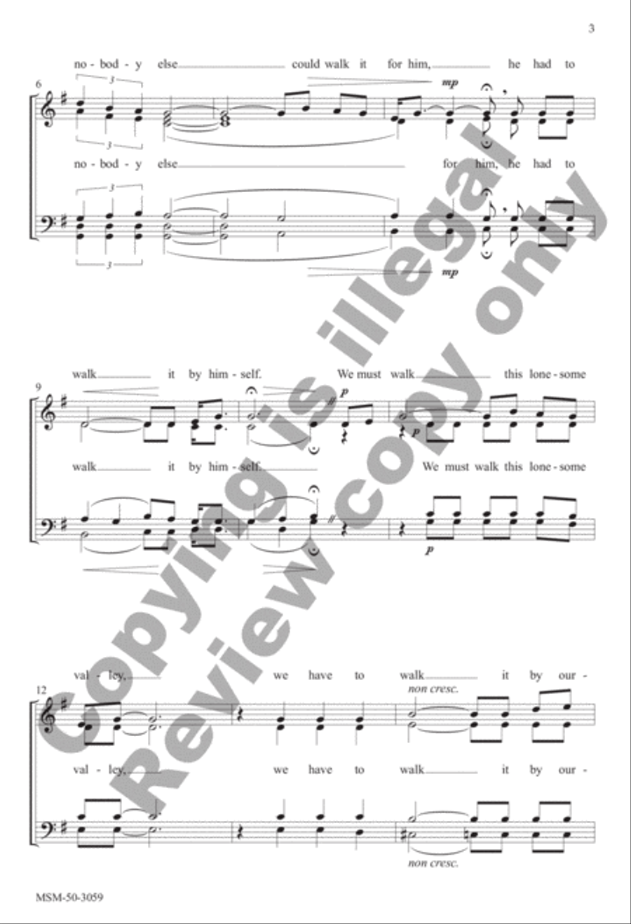 Jesus Walked This Lonesome Valley Divisi scores gallery preview page 3