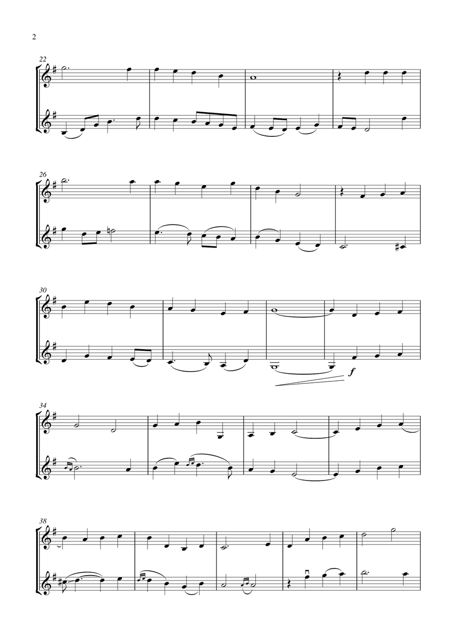 Danny Boy (Londonderry Air) (for violin duet, suitable for grades 2-5) String Duet scores gallery preview page 2