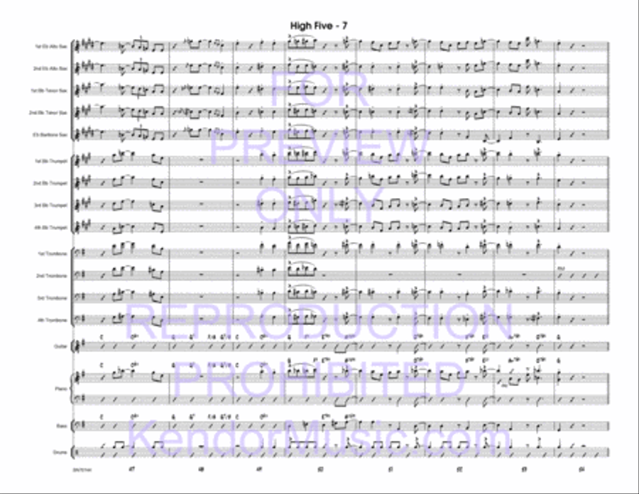 High Five (Full Score) High Five (Full Score) Jazz Ensemble scores gallery preview page 9