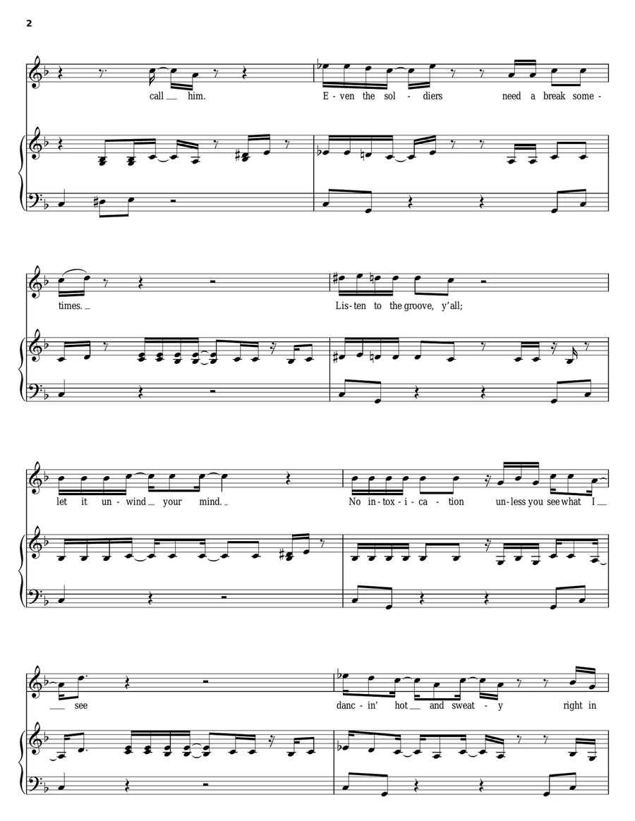 Musicology Piano, Vocal, Guitar scores gallery preview page 2