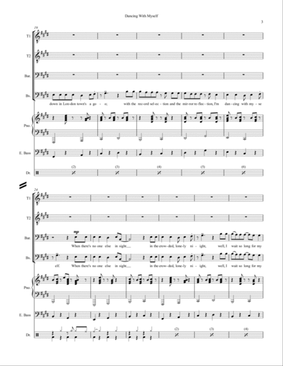 Dancing With Myself Small Ensemble scores gallery preview page 3
