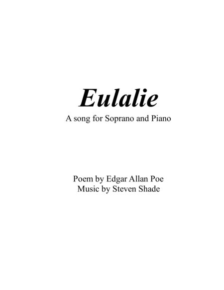 "Eulalie," for Soprano and Piano image number null