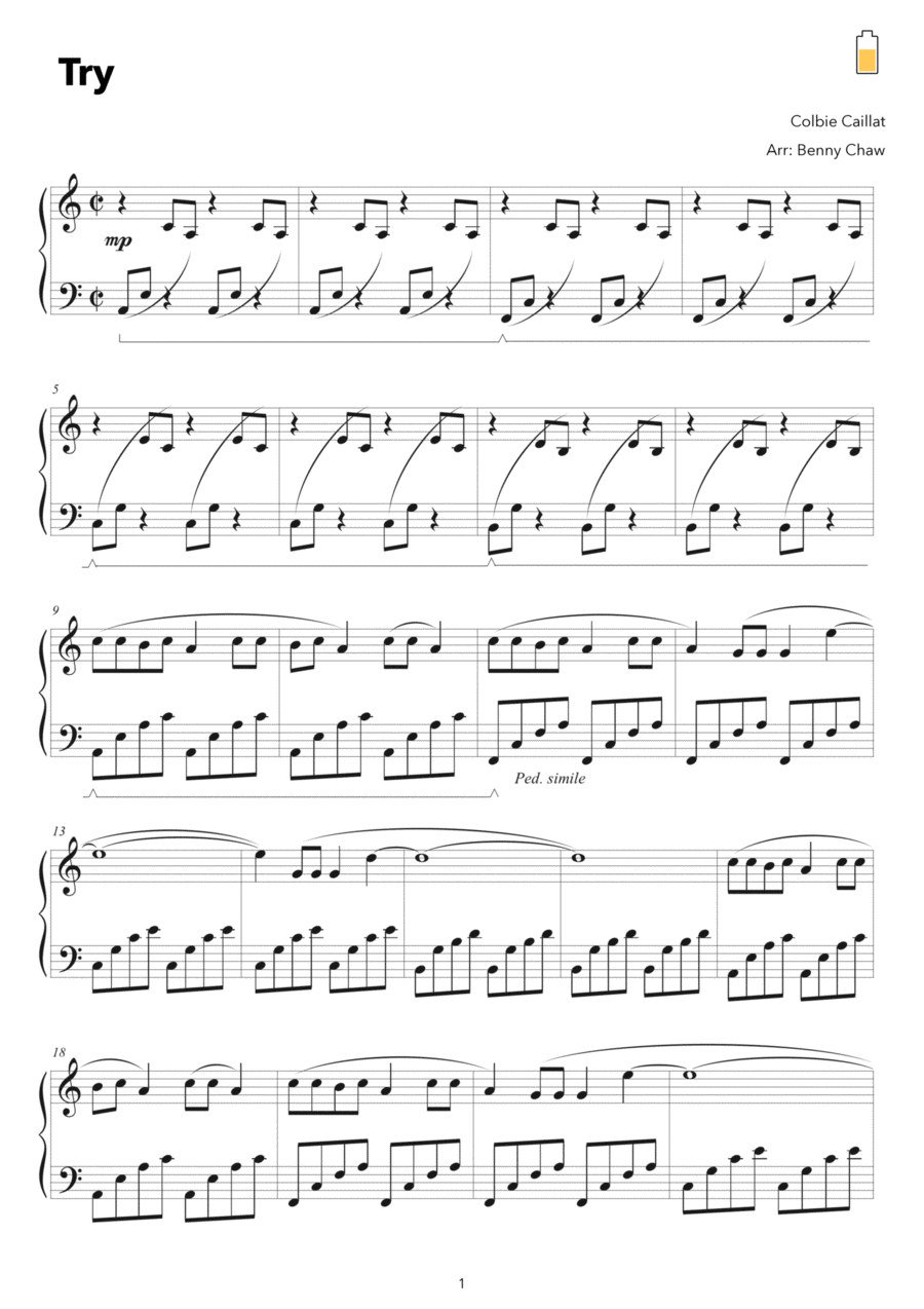 Try Piano Solo scores gallery preview page 1