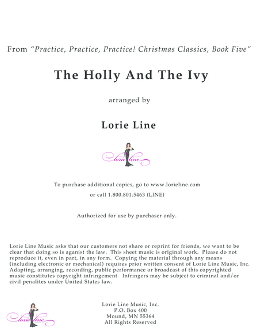 The Holly And The Ivy - EASY! Piano Solo scores gallery preview page 1