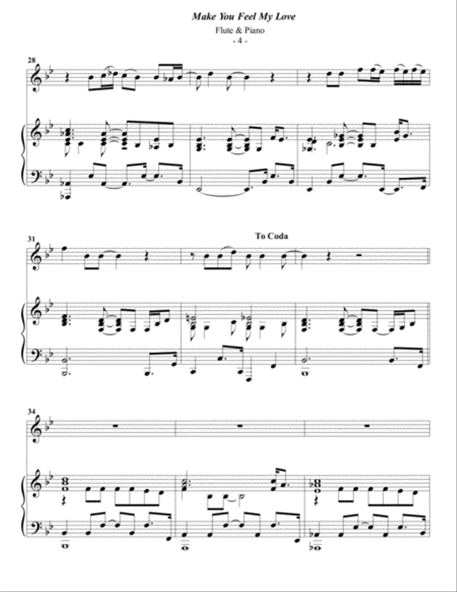 Make You Feel My Love Flute Solo scores gallery preview page 4