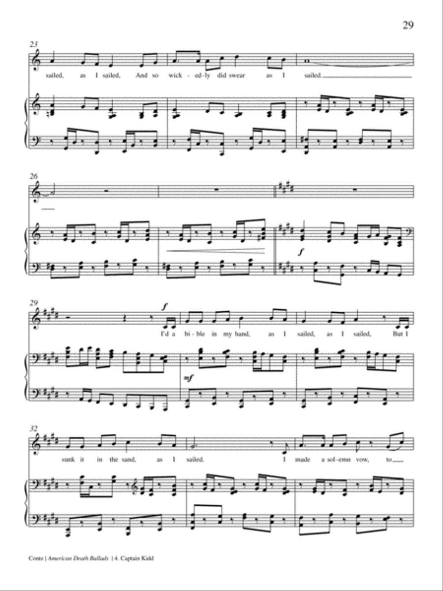 Captain Kidd from American Death Ballads Medium Voice scores gallery preview page 3