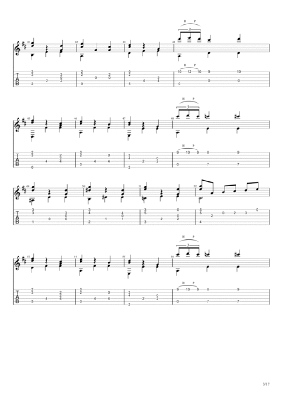 Waltz of the Flowers from the Nutcracker (Pyotr Ilyich Tchaikovsky) Acoustic Guitar scores gallery preview page 3