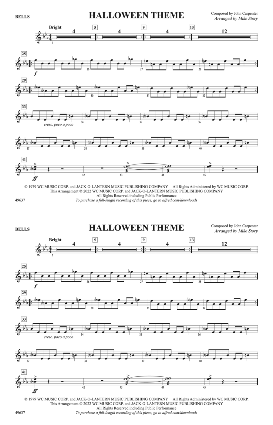 Halloween Theme: Bells Marching Band scores gallery preview page 1