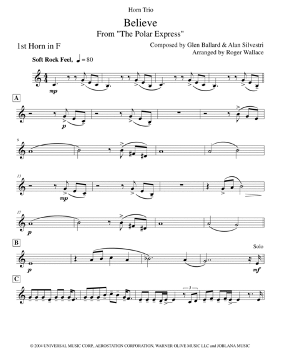 The Polar Express Brass Trio scores gallery preview page 5