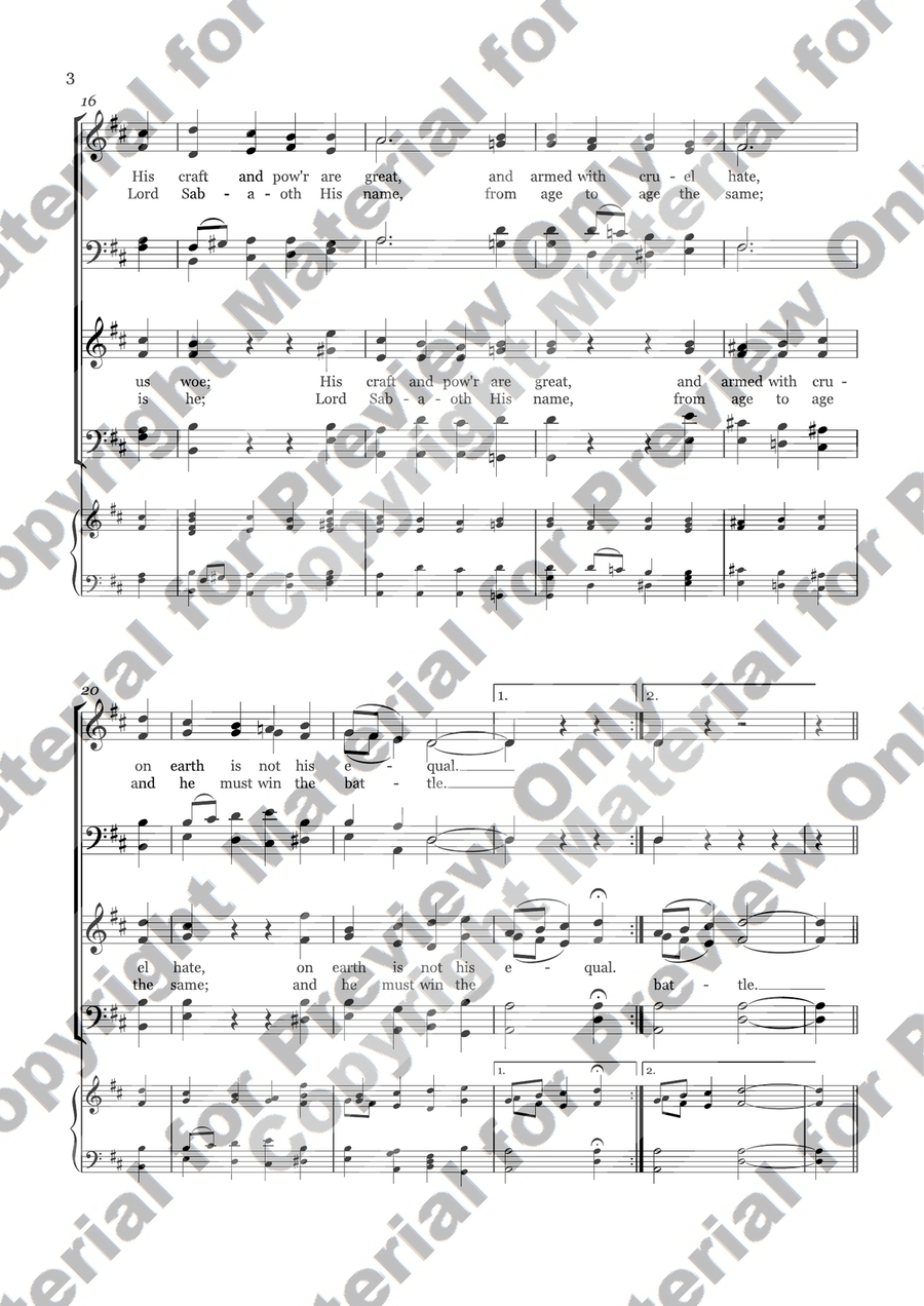 A Mighty Fortress is Our God - For Double Choir Divisi scores gallery preview page 2