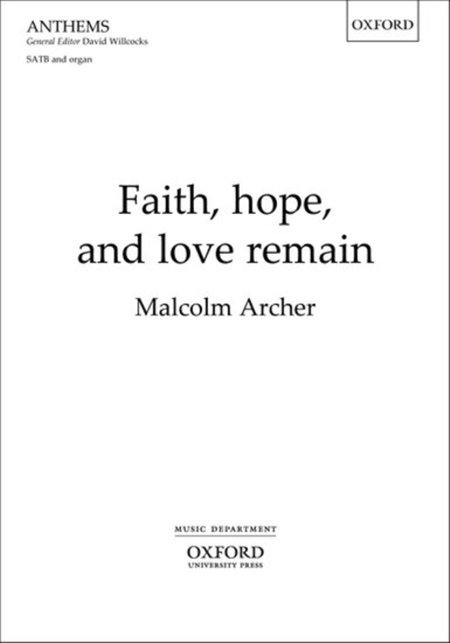 Faith, hope, and love remain