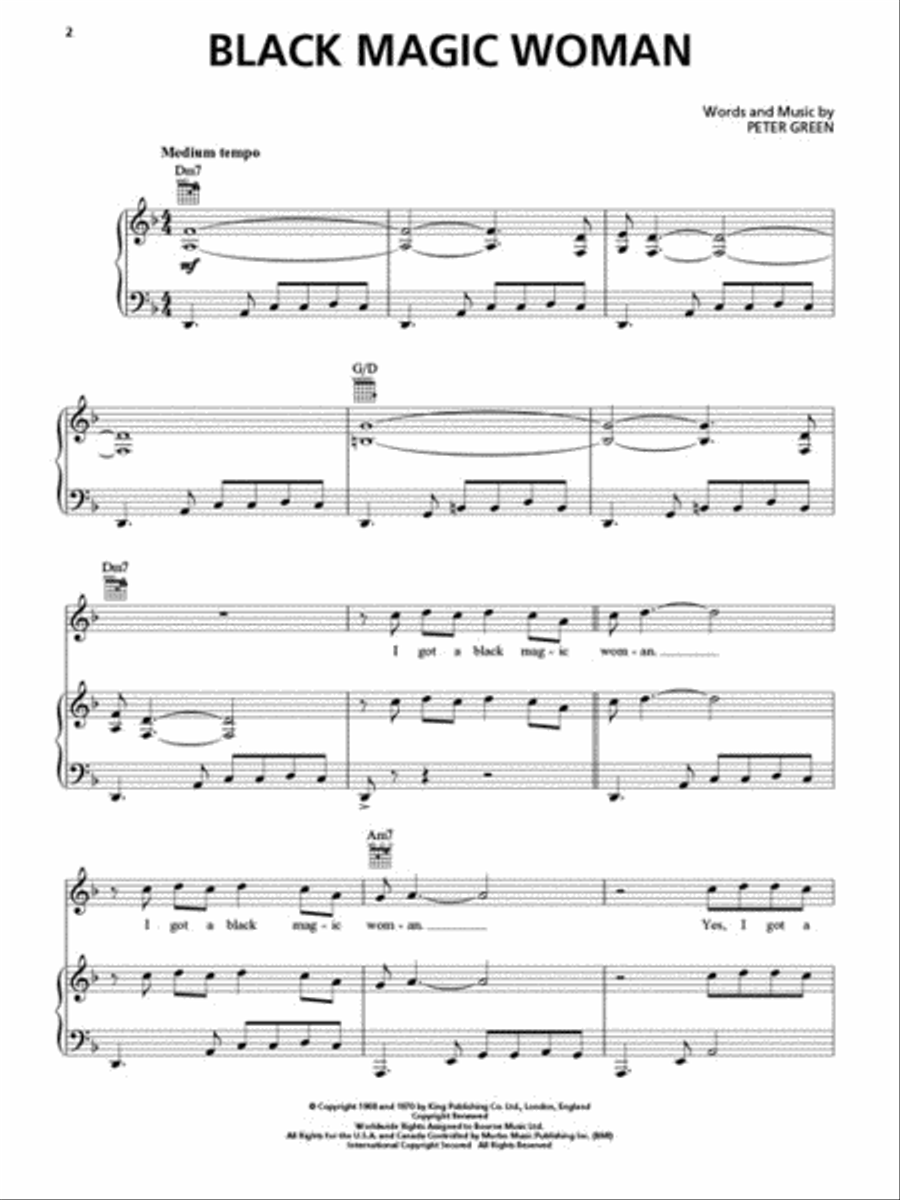 Best of Santana Piano, Vocal, Guitar scores gallery preview page 3