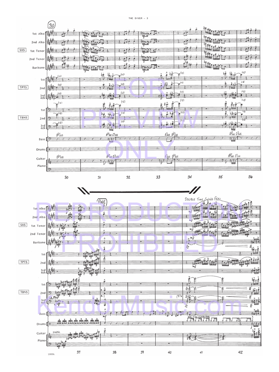 Diver, The (Full Score) Jazz Ensemble scores gallery preview page 4