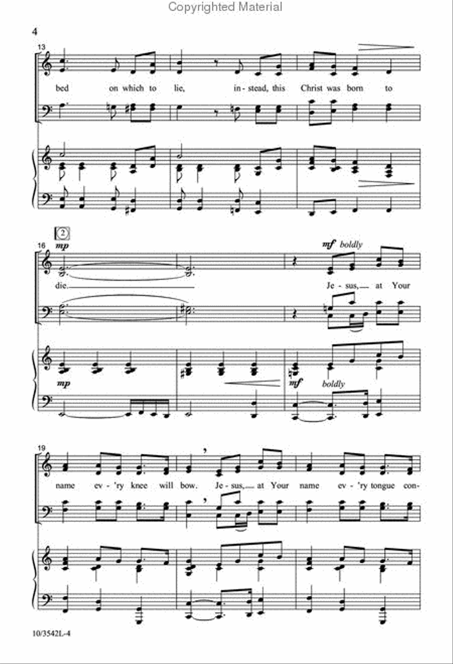 Jesus, at Your Name 4-Part scores gallery preview page 4