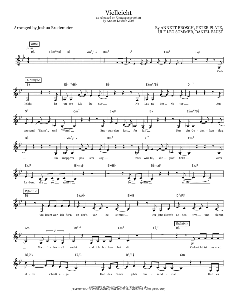 Vielleicht Vielleicht Piano scores gallery preview page 1
