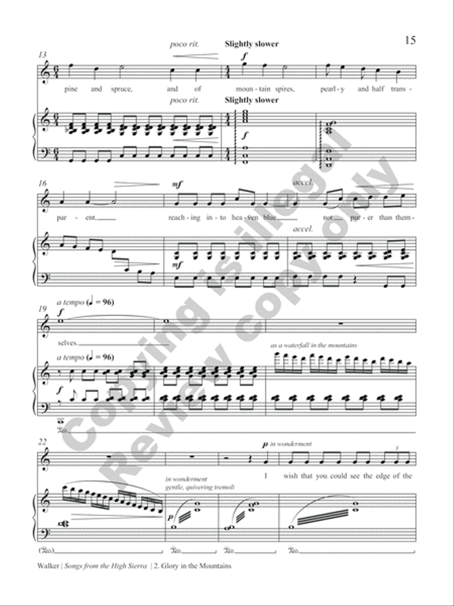 Songs from the High Sierra High Voice scores gallery preview page 27