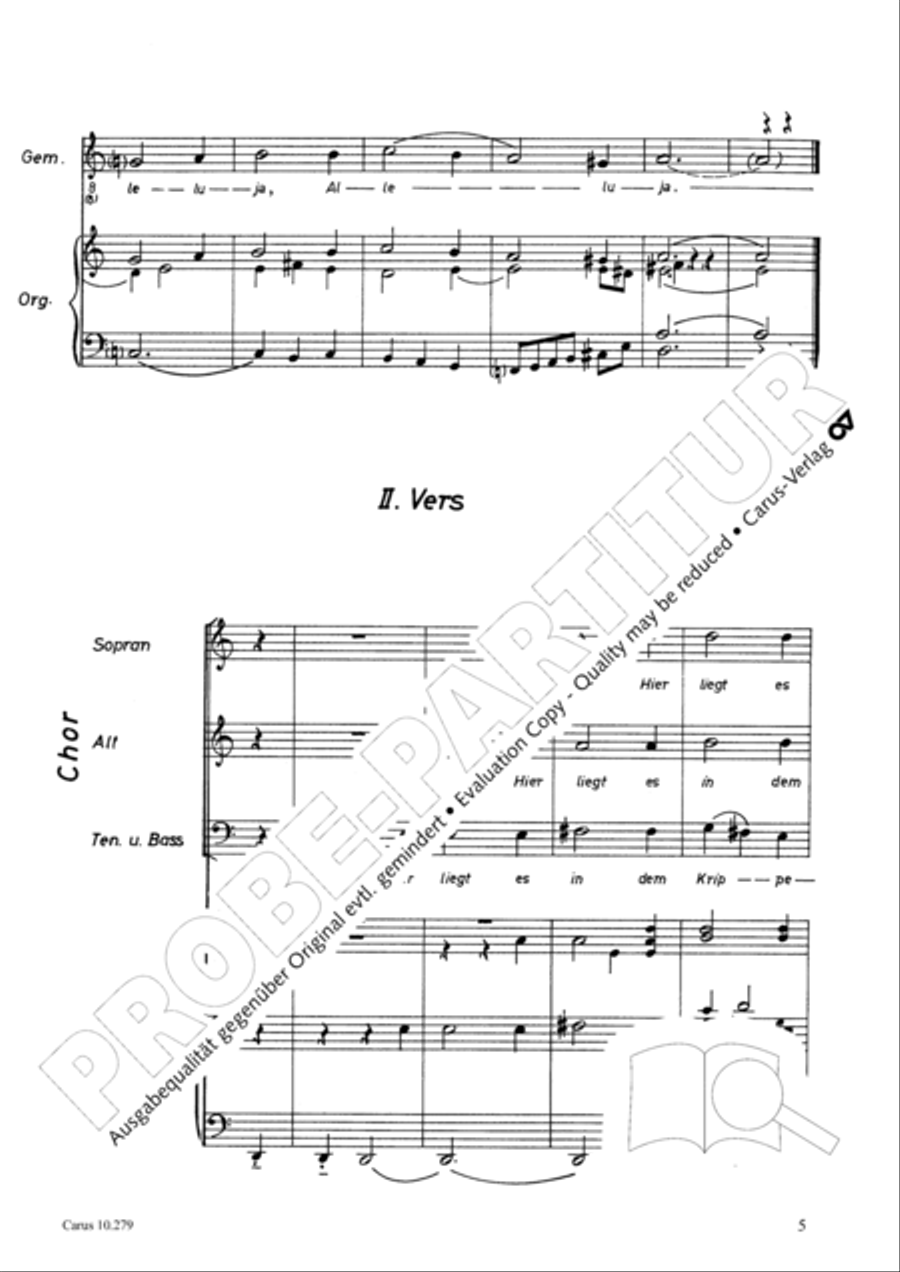 A babe is born in Bethlehem (Ein Kind geborn zu Bethlehem) 4-Part scores gallery preview page 6