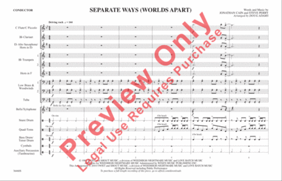 Separate Ways (Worlds Apart) Marching Band scores gallery preview page 2
