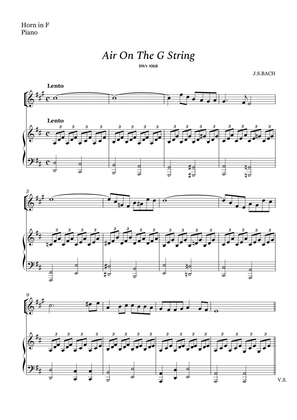 Book cover for Bach - Air on The G String for Horn in F and Piano (Easy Arrangement)