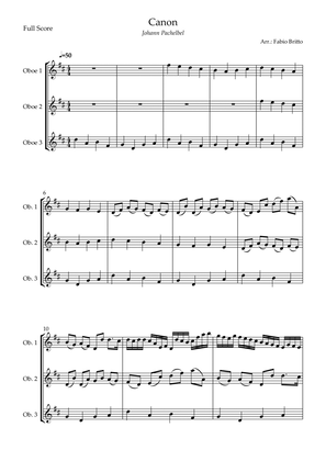 Canon - Johann Pachelbel (Wedding/Reduced Version) for Oboe Trio
