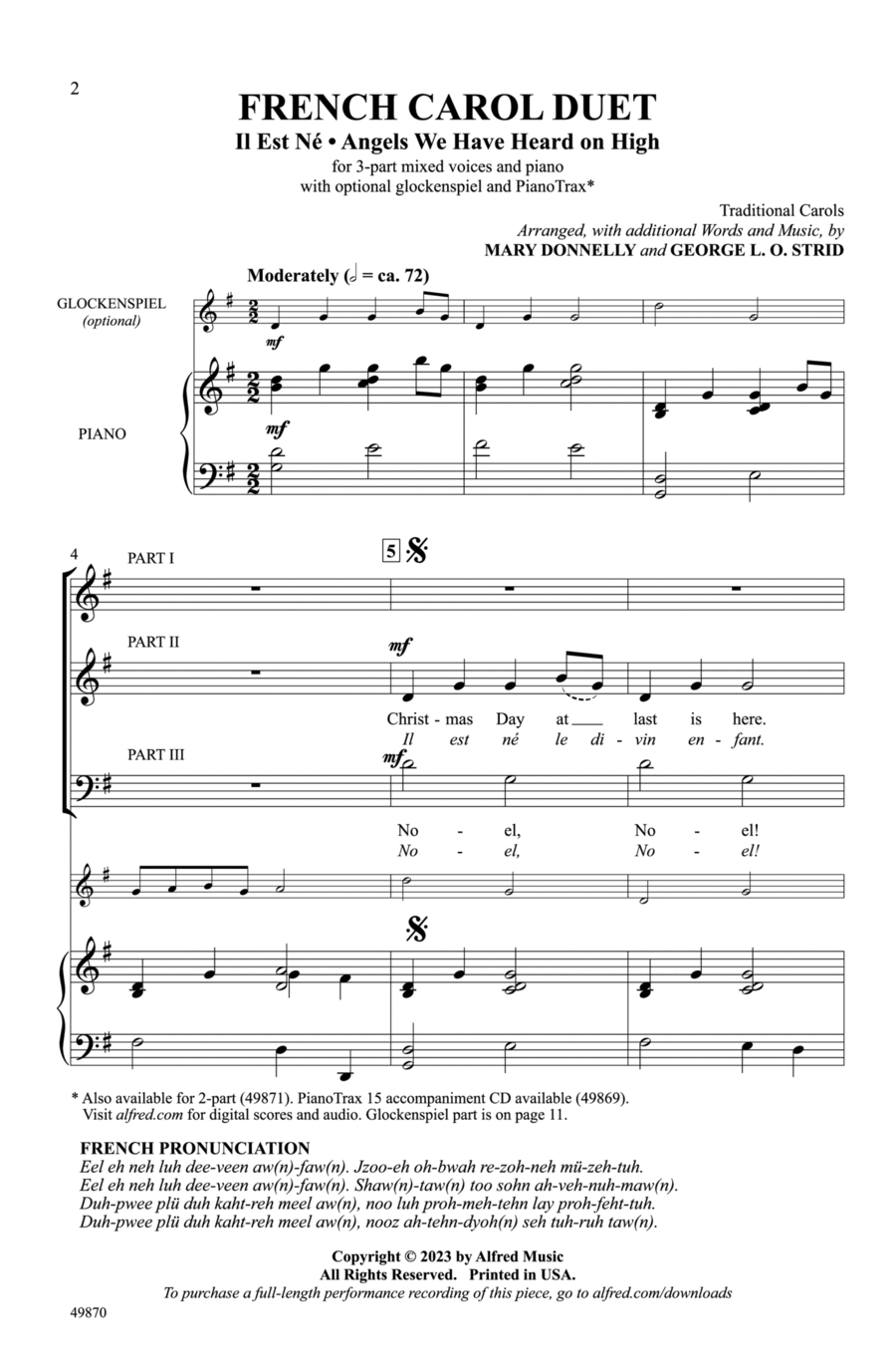 French Carol Duet Choir scores gallery preview page 1