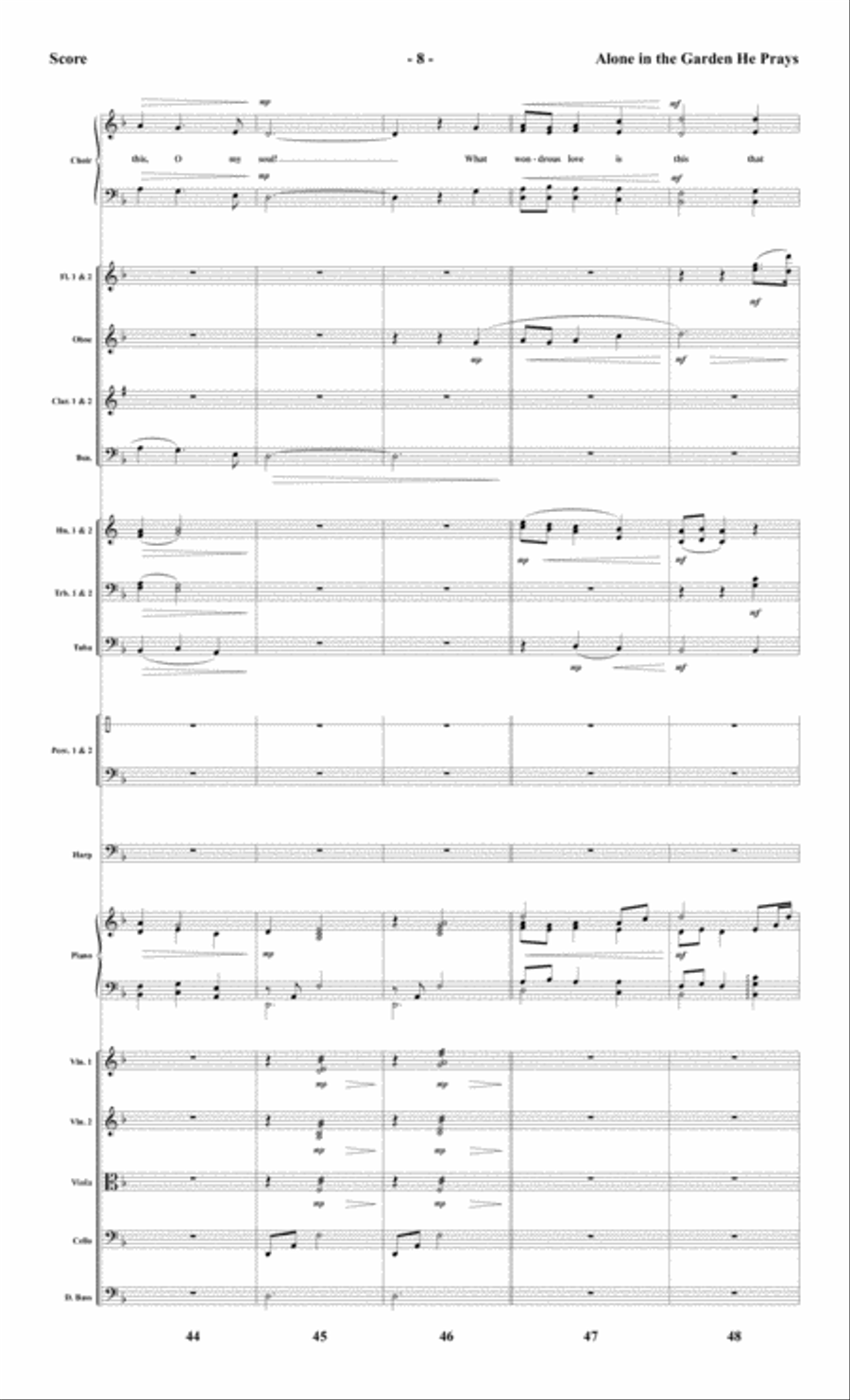 Alone in the Garden He Prays - Orchestral Score and CD with Printable Parts Choir scores gallery preview page 10