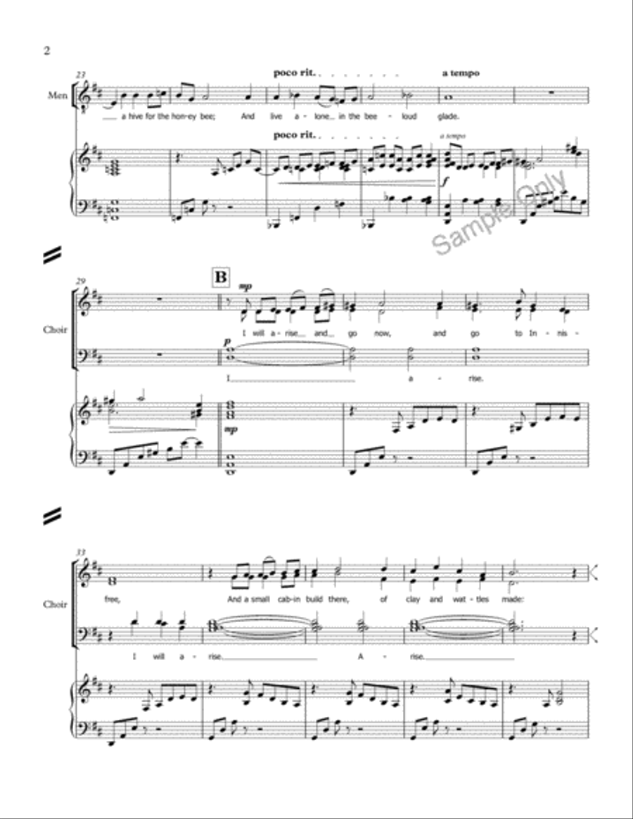 The Lake Isle Of Innisfree 4-Part scores gallery preview page 3