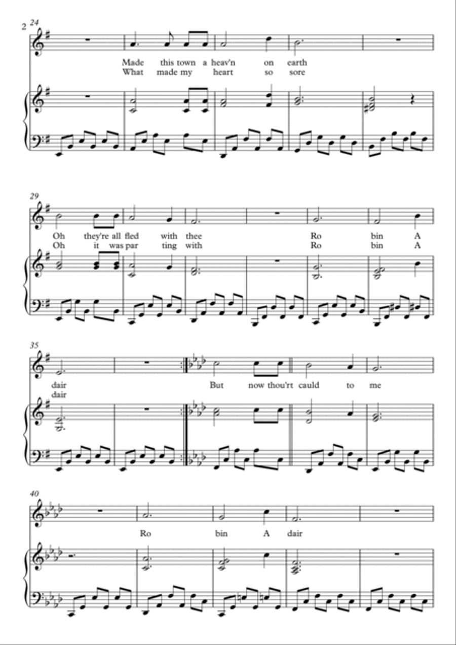 Robert Burns Song - Robin Adair Voice scores gallery preview page 2