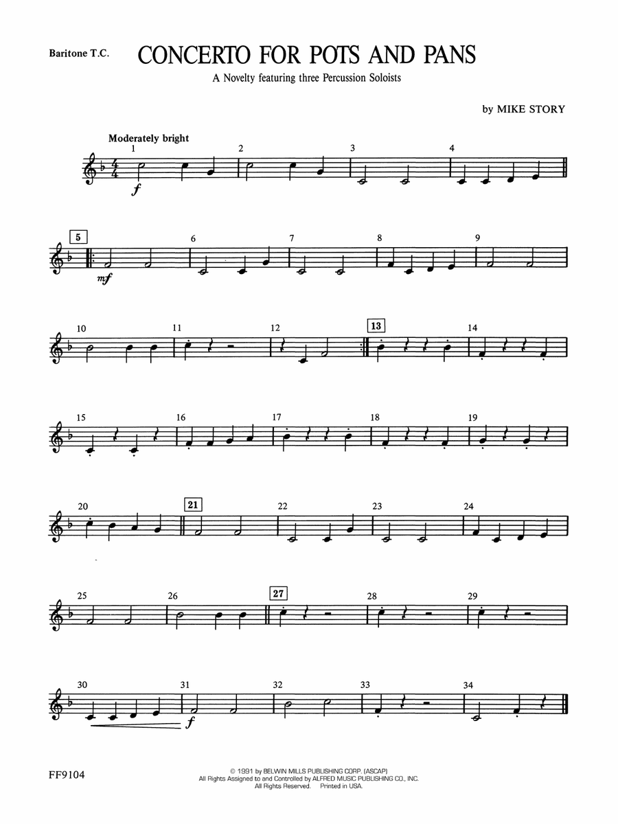 Concerto for Pots and Pans: Baritone T.C.