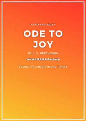 Book cover for Ode to Joy for sax duet