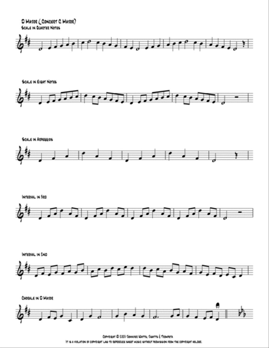 Major Scales work outs for Trumpets