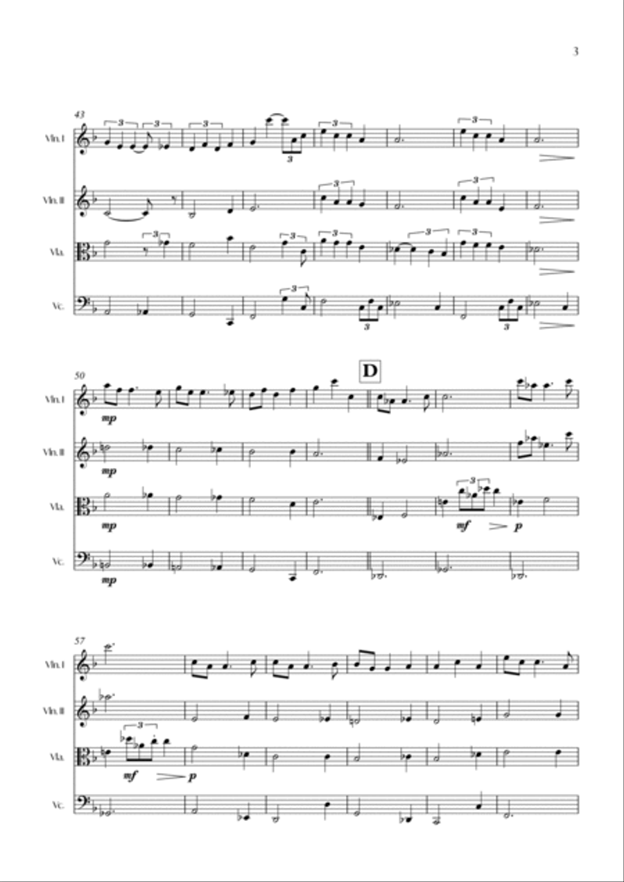 Christmas Time Is Here String Quartet scores gallery preview page 4