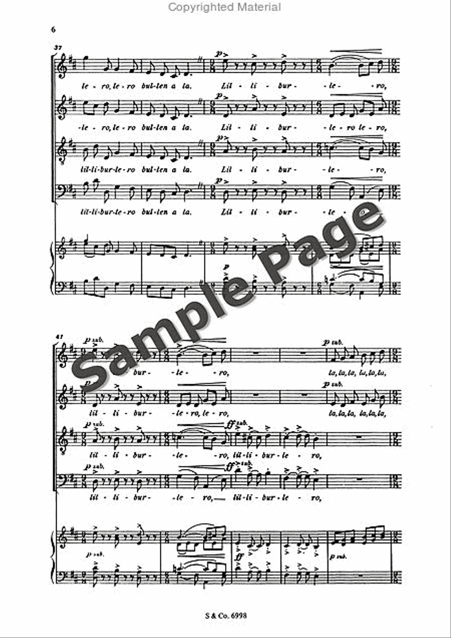 Lilliburlero Lilliburlero 4-Part scores gallery preview page 7