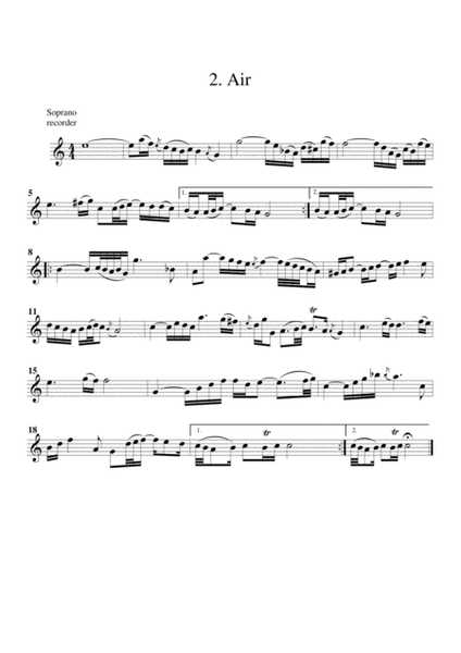 Suite for orchestra no.3, BWV 1068 (arrangement for 4 recorders)