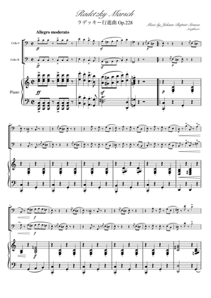 "Radetzky Marsch "(Cdur) Pianotrio / cello duet